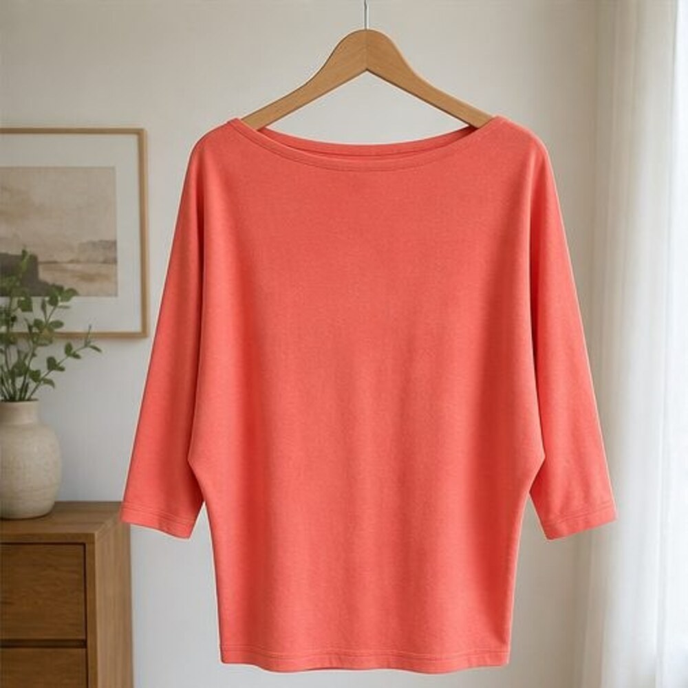 Coral Boat Neck Dolman Top